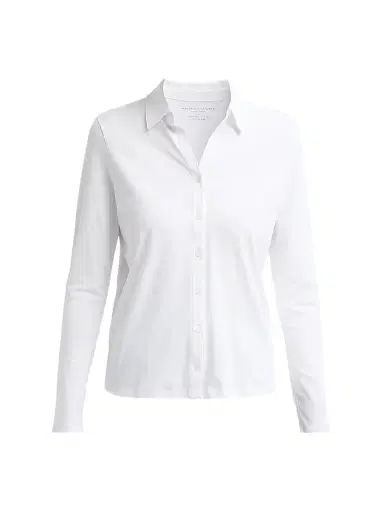 Majestic Filatures Women's Supima Cotton Button-Front Shirt - Blanc | Thumbnail 1 Majestic Filatures Women's Supima Cotton Button-Front Shirt - Blanc | Thumbnail 1