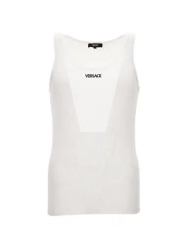 Versace Men's Logo Rib-Knit Cotton Tank | Thumbnail 1 Versace Men's Logo Rib-Knit Cotton Tank | Thumbnail 1