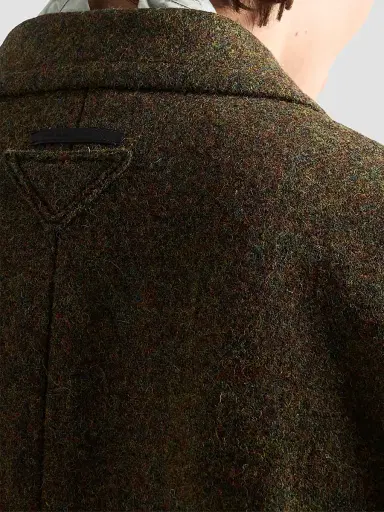 Prada Men's Single-Breasted Wool Coat - Green | Thumbnail 5 Prada Men's Single-Breasted Wool Coat - Green | Thumbnail 5