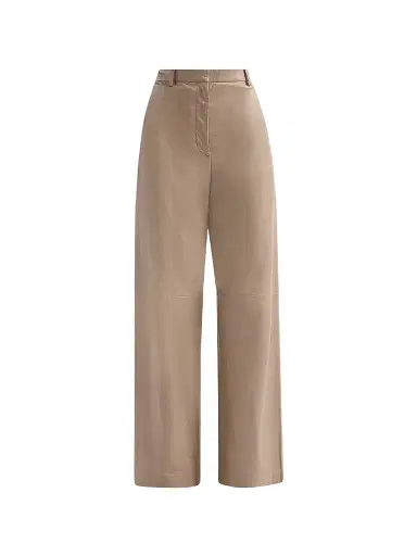 Fabiana Filippi Women's Leather Wide-Leg Pants - Moka Meringa | Thumbnail 1 Fabiana Filippi Women's Leather Wide-Leg Pants - Moka Meringa | Thumbnail 1