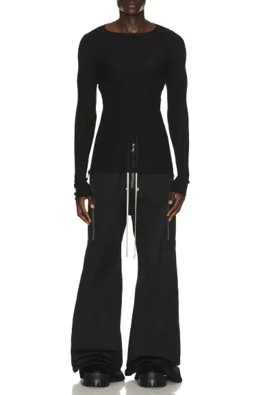 Rick Owens Ribbed Round Neck Shirt | Thumbnail 3 Rick Owens Ribbed Round Neck Shirt | Thumbnail 3