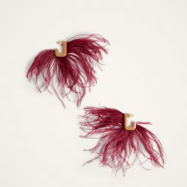 La Double J Ostrich Earrings | Thumbnail 3 La Double J Ostrich Earrings | Thumbnail 3
