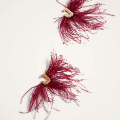 La Double J Ostrich Earrings | Thumbnail 4 La Double J Ostrich Earrings | Thumbnail 4