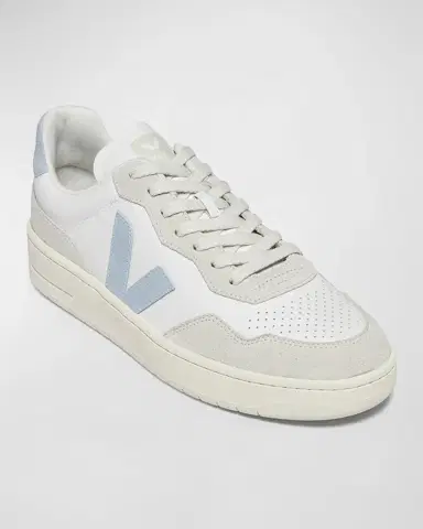 Veja V-90 Bicolor Mixed Leather Low-Top Sneakers | Thumbnail 2 Veja V-90 Bicolor Mixed Leather Low-Top Sneakers | Thumbnail 2
