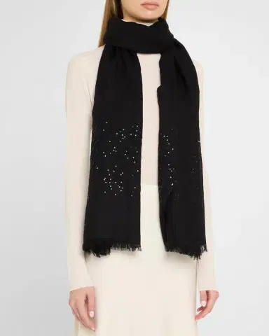 Sofia Cashmere Cashemere Lightweight Scarf W/ Sequins | Thumbnail 3 Sofia Cashmere Cashemere Lightweight Scarf W/ Sequins | Thumbnail 3
