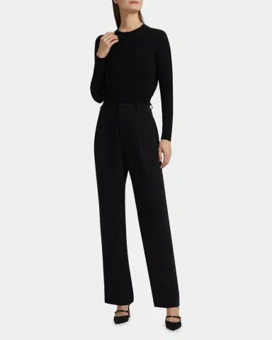 Carolina Herrera Cotton-Silk Crop Crewneck Cardigan | Thumbnail 2 Carolina Herrera Cotton-Silk Crop Crewneck Cardigan | Thumbnail 2