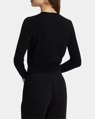 Carolina Herrera Cotton-Silk Crop Crewneck Cardigan | Thumbnail 3 Carolina Herrera Cotton-Silk Crop Crewneck Cardigan | Thumbnail 3