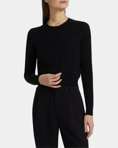 Carolina Herrera Cotton-Silk Crop Crewneck Cardigan | Thumbnail 4 Carolina Herrera Cotton-Silk Crop Crewneck Cardigan | Thumbnail 4