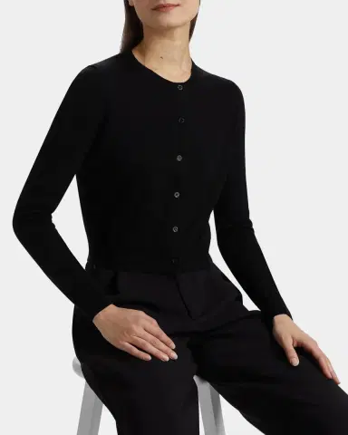 Carolina Herrera Cotton-Silk Crop Crewneck Cardigan | Thumbnail 5 Carolina Herrera Cotton-Silk Crop Crewneck Cardigan | Thumbnail 5