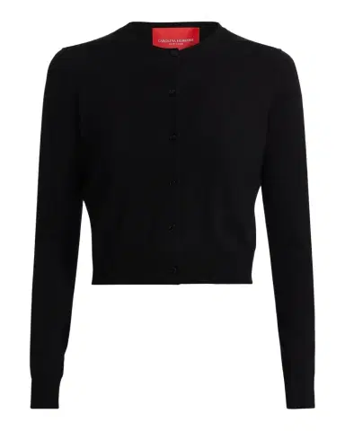 Carolina Herrera Cotton-Silk Crop Crewneck Cardigan | Thumbnail 1 Carolina Herrera Cotton-Silk Crop Crewneck Cardigan | Thumbnail 1