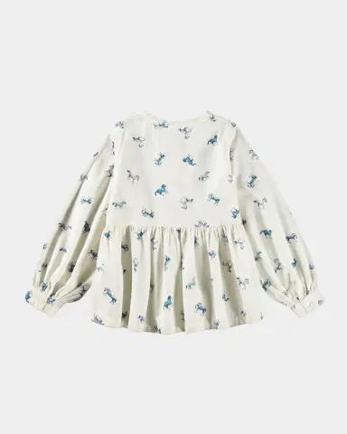 Molo Girl's Rilla Horse-Print Tunic Shirt, Size3-6 | Thumbnail 3 Molo Girl's Rilla Horse-Print Tunic Shirt, Size3-6 | Thumbnail 3