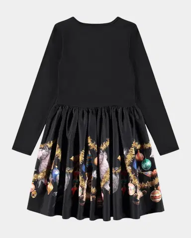 Molo Girl's Casie Tinsel Print Long-Sleeve Dress, Size 7-12 | Thumbnail 2 Molo Girl's Casie Tinsel Print Long-Sleeve Dress, Size 7-12 | Thumbnail 2