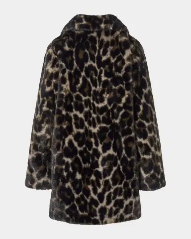 Molo Girl's Hera Leopard-Print Sherpa Jacket, Size 8-16 | Thumbnail 2 Molo Girl's Hera Leopard-Print Sherpa Jacket, Size 8-16 | Thumbnail 2