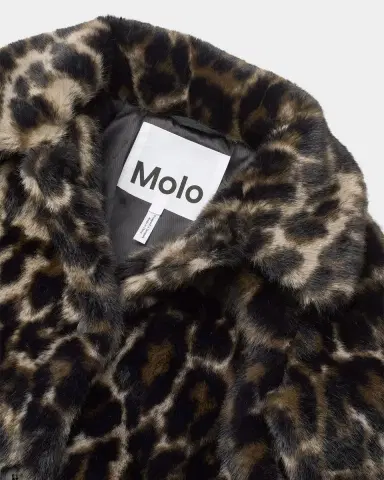 Molo Girl's Hera Leopard-Print Sherpa Jacket, Size 8-16 | Thumbnail 3 Molo Girl's Hera Leopard-Print Sherpa Jacket, Size 8-16 | Thumbnail 3