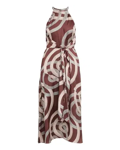 MISA Los Angeles Lisa Swirl-Print Satin Midi Dress | Thumbnail 1 MISA Los Angeles Lisa Swirl-Print Satin Midi Dress | Thumbnail 1