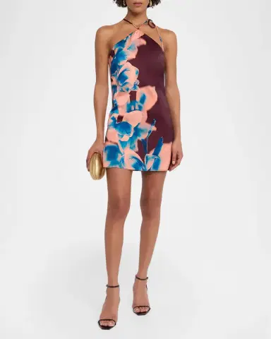 MISA Los Angeles Lenny Floral Satin Mini Dress | Thumbnail 2 MISA Los Angeles Lenny Floral Satin Mini Dress | Thumbnail 2