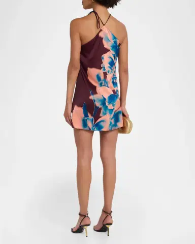 MISA Los Angeles Lenny Floral Satin Mini Dress | Thumbnail 3 MISA Los Angeles Lenny Floral Satin Mini Dress | Thumbnail 3