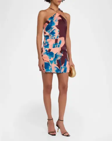 MISA Los Angeles Lenny Floral Satin Mini Dress | Thumbnail 4 MISA Los Angeles Lenny Floral Satin Mini Dress | Thumbnail 4