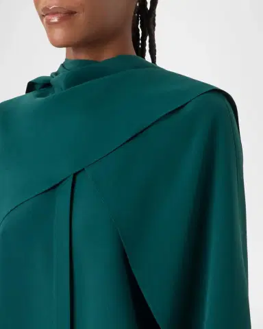 Akris Silk Crepe Sleeve Panel Button-Down Blouse | Thumbnail 5 Akris Silk Crepe Sleeve Panel Button-Down Blouse | Thumbnail 5