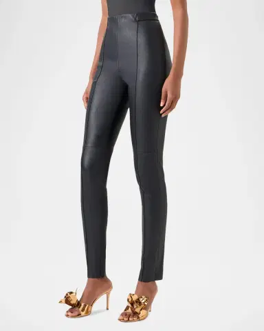 Akris Flame Leather Skinny-Leg Ankle Pants | Thumbnail 3 Akris Flame Leather Skinny-Leg Ankle Pants | Thumbnail 3