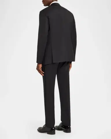 Giorgio Armani Men's Diamond-Woven Stretch-Virgin Wool Tuxedo | Thumbnail 3 Giorgio Armani Men's Diamond-Woven Stretch-Virgin Wool Tuxedo | Thumbnail 3