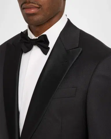 Giorgio Armani Men's Diamond-Woven Stretch-Virgin Wool Tuxedo | Thumbnail 6 Giorgio Armani Men's Diamond-Woven Stretch-Virgin Wool Tuxedo | Thumbnail 6
