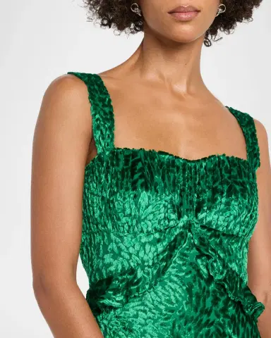 Saloni Chandra Floral Ruffled Gown | Thumbnail 5 Saloni Chandra Floral Ruffled Gown | Thumbnail 5
