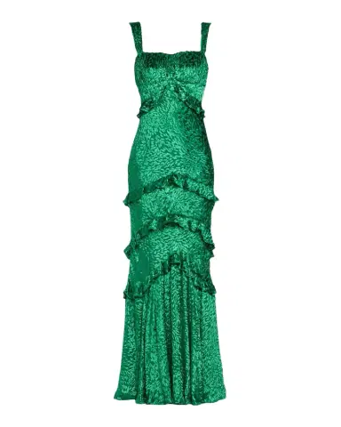 Saloni Chandra Floral Ruffled Gown | Thumbnail 1 Saloni Chandra Floral Ruffled Gown | Thumbnail 1