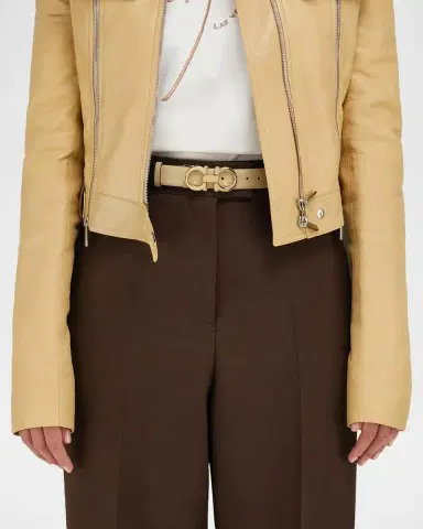 Ferragamo Mediterranean Gancini Leather Skinny Belt | Thumbnail 2 Ferragamo Mediterranean Gancini Leather Skinny Belt | Thumbnail 2