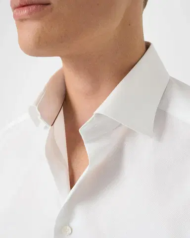 Eton Men's Textured Cotton Contemporary-Fit Piqué Shirt | Thumbnail 4 Eton Men's Textured Cotton Contemporary-Fit Piqué Shirt | Thumbnail 4