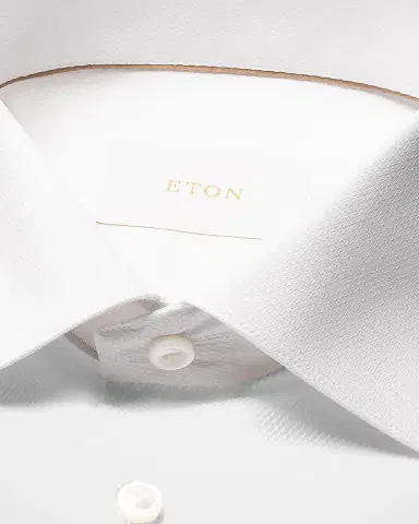 Eton Men's Textured Cotton Contemporary-Fit Piqué Shirt | Thumbnail 8 Eton Men's Textured Cotton Contemporary-Fit Piqué Shirt | Thumbnail 8