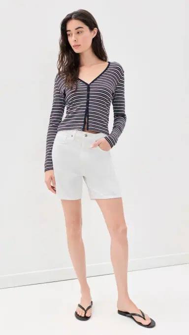 Good American The Rib Cardigan Ivy tripe | Thumbnail 5 Good American The Rib Cardigan Ivy tripe | Thumbnail 5