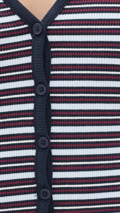 Good American The Rib Cardigan Ivy tripe | Thumbnail 6 Good American The Rib Cardigan Ivy tripe | Thumbnail 6