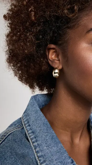 By Adina Eden Chunky Graduated Hoop Earrings Gold One Size | Thumbnail 3 By Adina Eden Chunky Graduated Hoop Earrings Gold One Size | Thumbnail 3