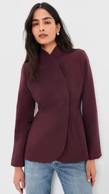 Aligne Daphne High Neck Jacket Plum | Thumbnail 2 Aligne Daphne High Neck Jacket Plum | Thumbnail 2