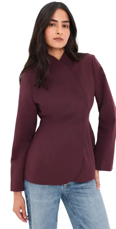 Aligne Daphne High Neck Jacket Plum | Thumbnail 1 Aligne Daphne High Neck Jacket Plum | Thumbnail 1