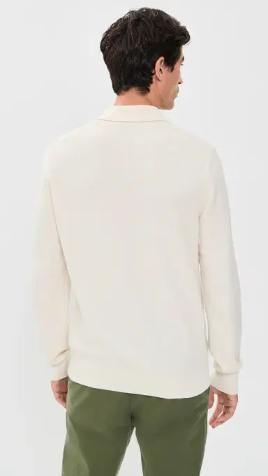 BOSS H-Lomarino Collared Sweater Off White | Thumbnail 3 BOSS H-Lomarino Collared Sweater Off White | Thumbnail 3