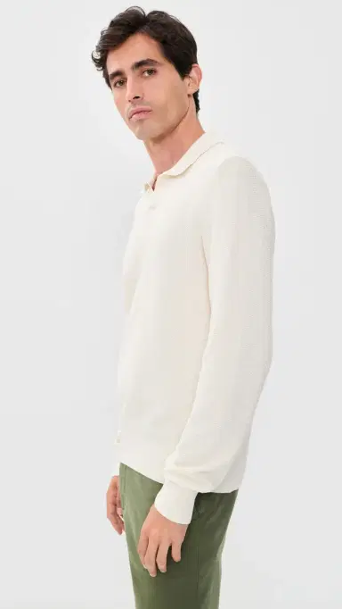 BOSS H-Lomarino Collared Sweater Off White | Thumbnail 4 BOSS H-Lomarino Collared Sweater Off White | Thumbnail 4