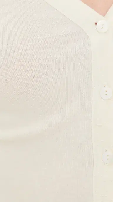 ENZA COSTA upima Cotton V Neck Cardigan Cloud | Thumbnail 6 ENZA COSTA upima Cotton V Neck Cardigan Cloud | Thumbnail 6