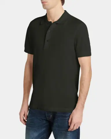 Tom Ford Men's Lyocell Pique Polo Shirt | Thumbnail 4 Tom Ford Men's Lyocell Pique Polo Shirt | Thumbnail 4