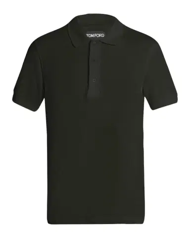 Tom Ford Men's Lyocell Pique Polo Shirt | Thumbnail 1 Tom Ford Men's Lyocell Pique Polo Shirt | Thumbnail 1