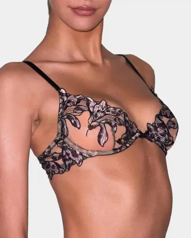 Fleur Du Mal Lily Embroidered Demi Bra | Thumbnail 3 Fleur Du Mal Lily Embroidered Demi Bra | Thumbnail 3