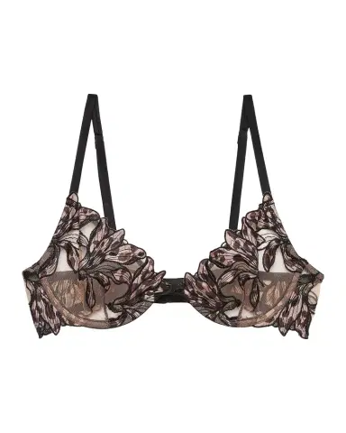 Fleur Du Mal Lily Embroidered Demi Bra | Thumbnail 1 Fleur Du Mal Lily Embroidered Demi Bra | Thumbnail 1