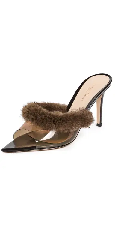 Gianvito Rossi Mink Stiletto Heels Brown/Brown/Moka | Thumbnail 1 Gianvito Rossi Mink Stiletto Heels Brown/Brown/Moka | Thumbnail 1