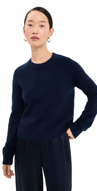 Sablyn Noa hrunken Cashmere Crew Sweater Midnight Navy | Thumbnail 1 Sablyn Noa hrunken Cashmere Crew Sweater Midnight Navy | Thumbnail 1