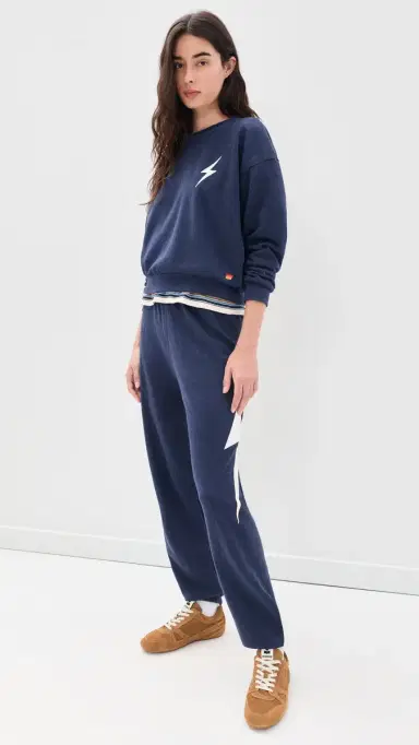 Aviator Nation Bolt titch Crew Sweatshirt Navy/White | Thumbnail 5 Aviator Nation Bolt titch Crew Sweatshirt Navy/White | Thumbnail 5