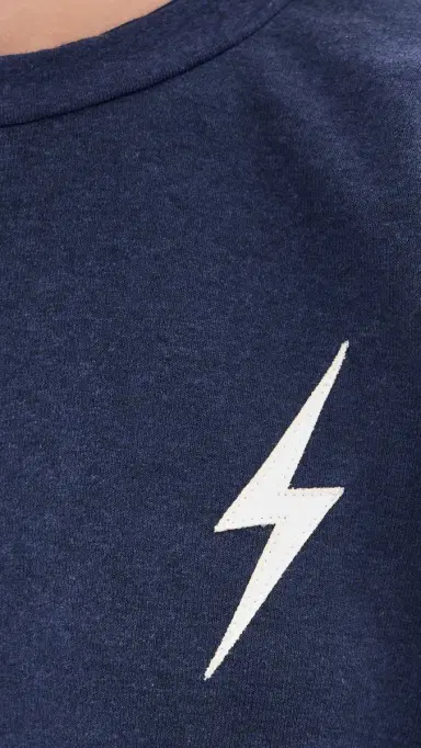 Aviator Nation Bolt titch Crew Sweatshirt Navy/White | Thumbnail 6 Aviator Nation Bolt titch Crew Sweatshirt Navy/White | Thumbnail 6