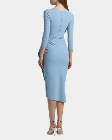 Chiara Boni La Petite Robe Wang Draped High-Low Midi Sheath Dress | Thumbnail 3 Chiara Boni La Petite Robe Wang Draped High-Low Midi Sheath Dress | Thumbnail 3
