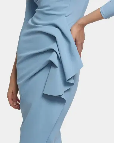Chiara Boni La Petite Robe Wang Draped High-Low Midi Sheath Dress | Thumbnail 5 Chiara Boni La Petite Robe Wang Draped High-Low Midi Sheath Dress | Thumbnail 5