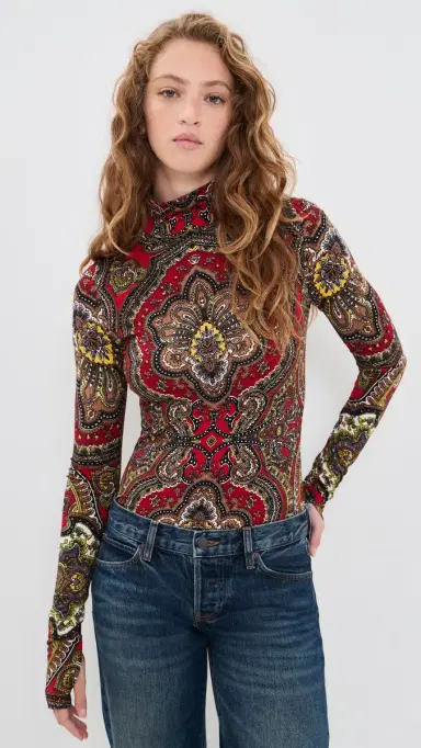 Alice + Olivia Delaina Top bon voyage hibiscus multi | Thumbnail 2 Alice + Olivia Delaina Top bon voyage hibiscus multi | Thumbnail 2